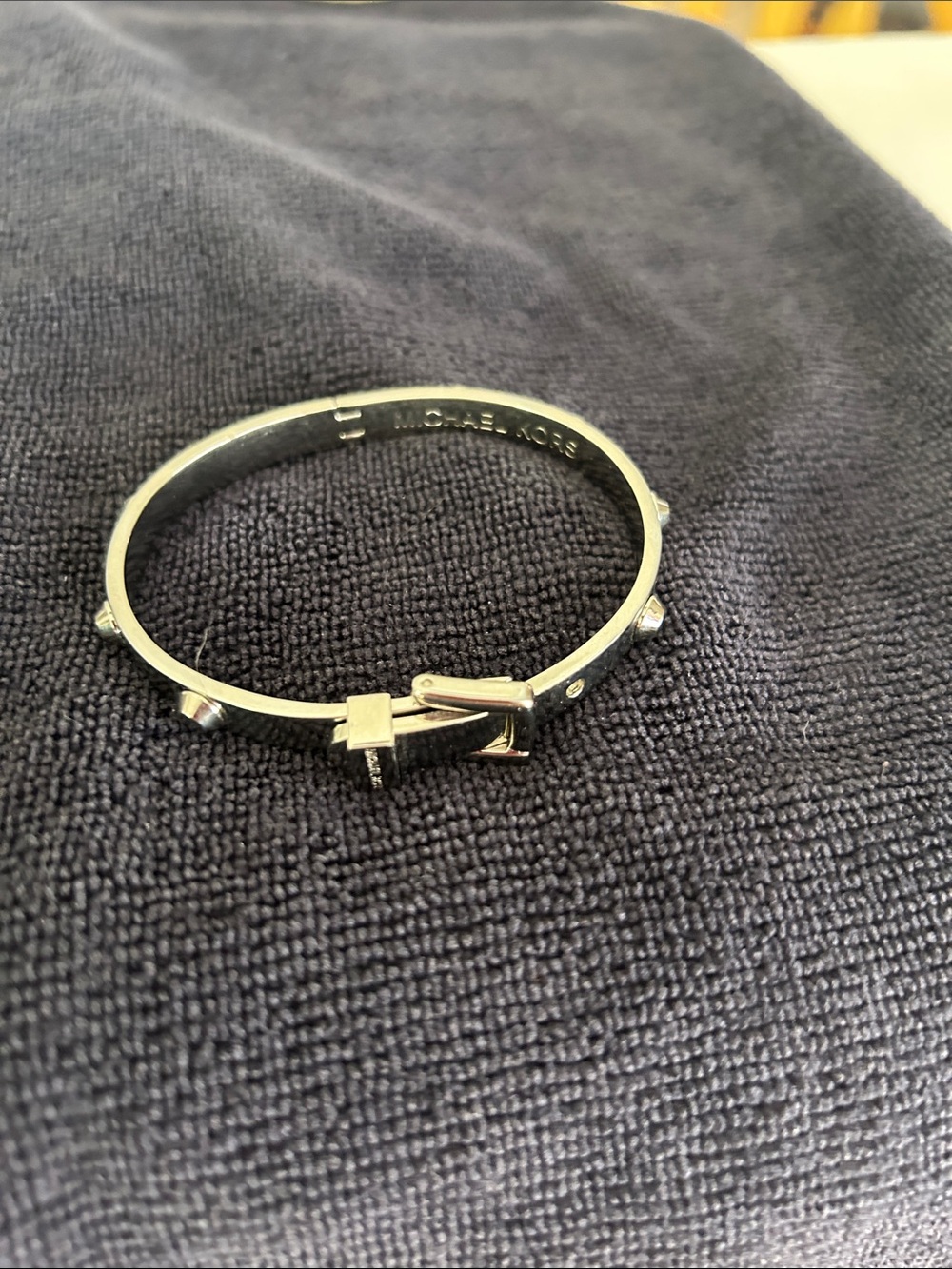 Michael Kors Silver Buckle Stud Bangle Bracelet